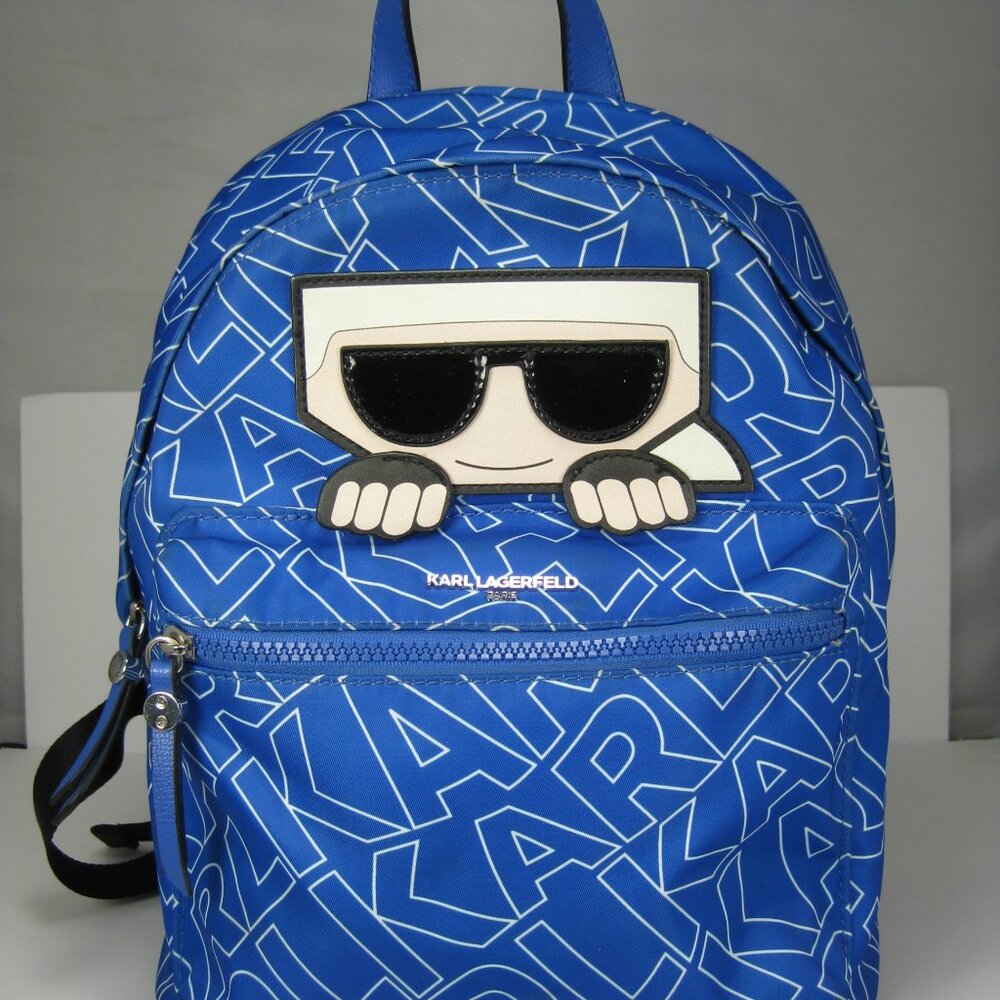 EUC Karl Lagerfeld Paris Small Backpack Amour Nylon Blue